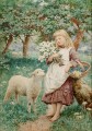 Country Girl by Henry James Johnstone British 03 pet kids